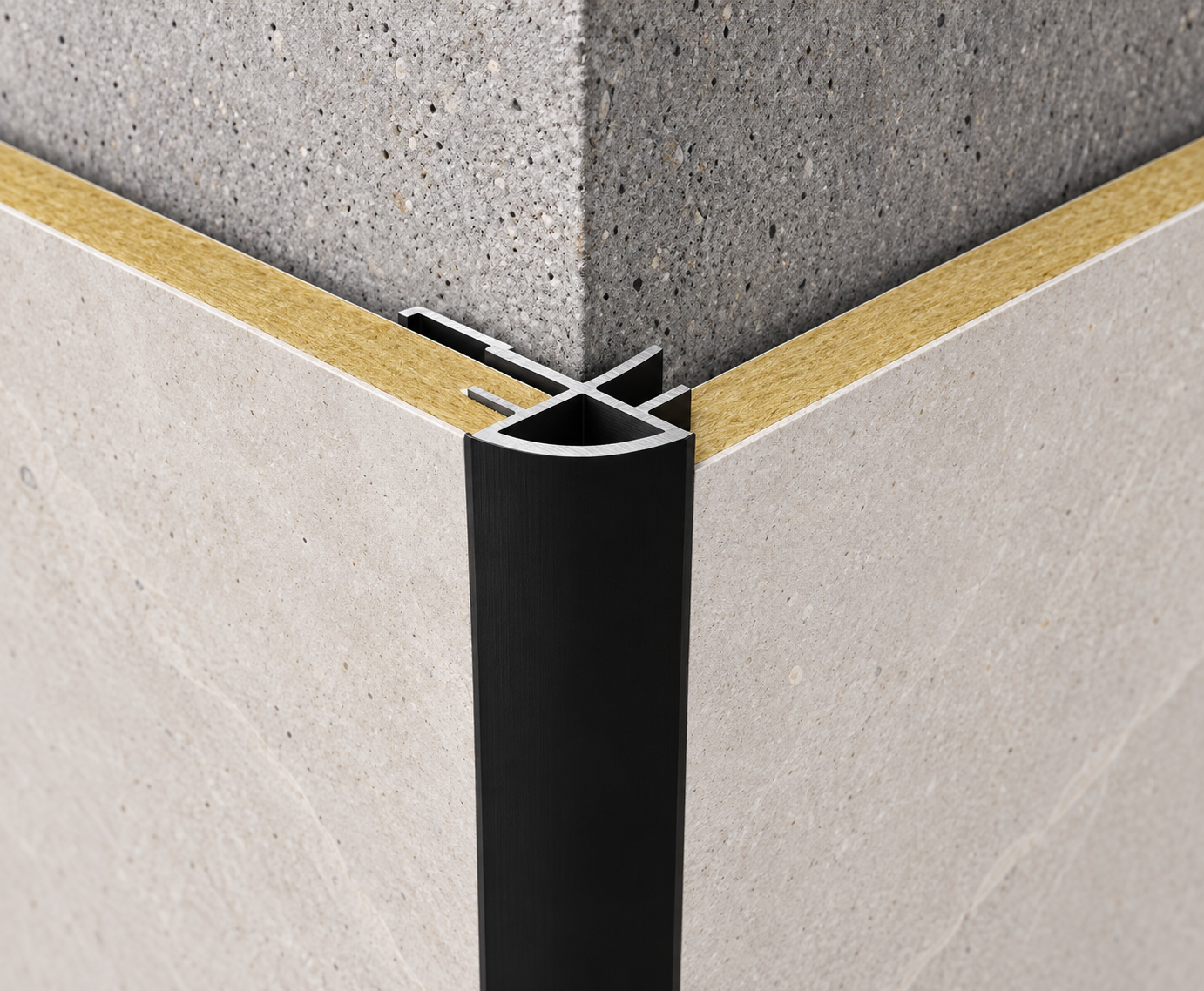 Modular External Corner: installed detail